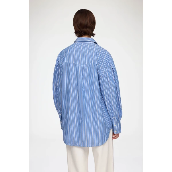 Ganni Shirt in Striped Cotton, view 4