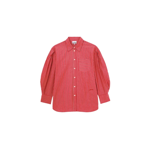 Ganni Shirt in Striped Cotton