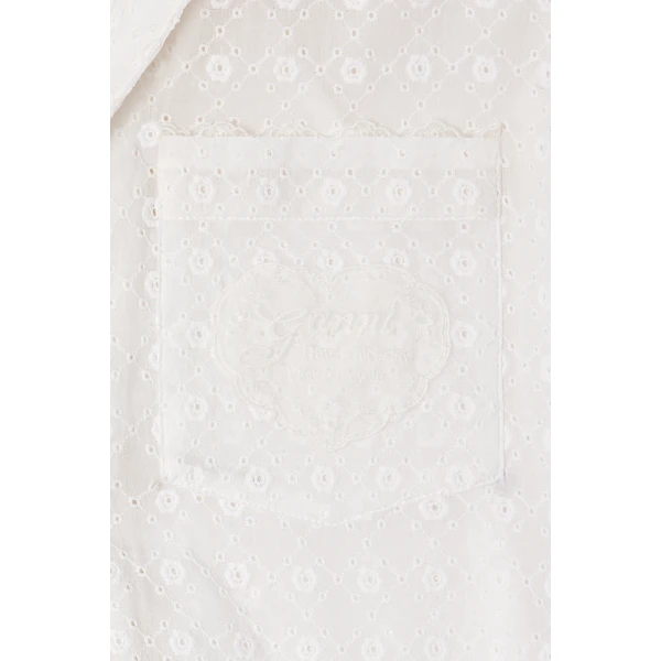 Ganni Shirt in White Broderie Anglaise, view 5