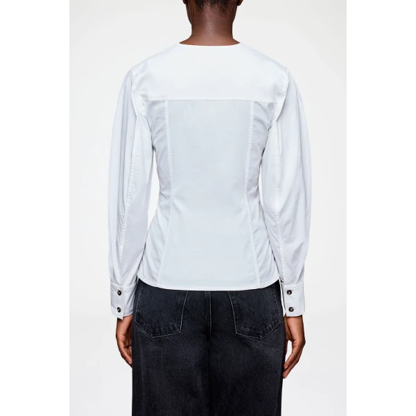Ganni Shirt in White Cotton, view 4