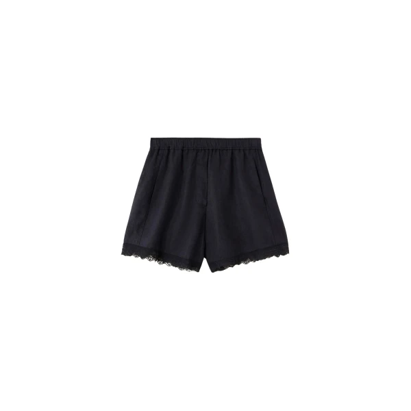 Ganni Shorts in Black Linen