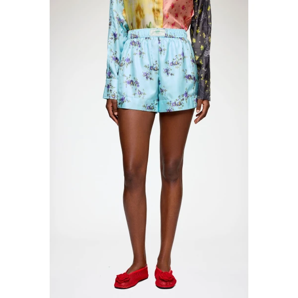 Ganni Shorts in Printed Silk, view 3