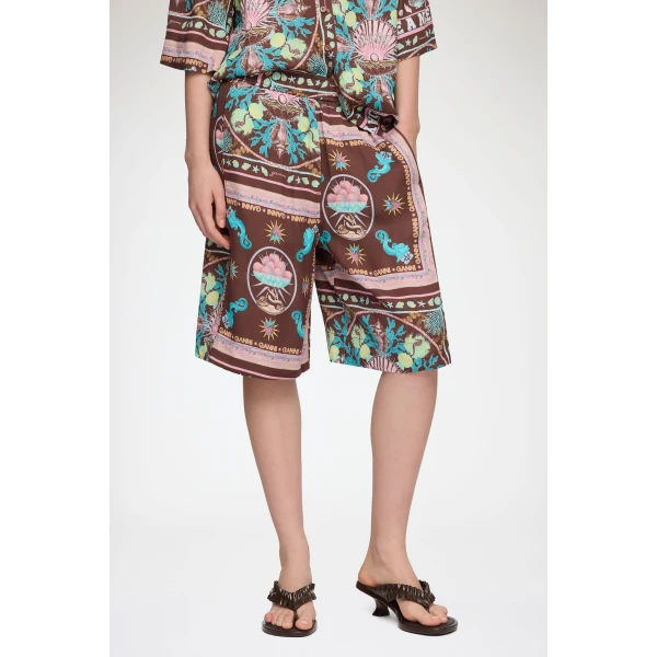 Ganni Shorts in Printed Twill, view 3