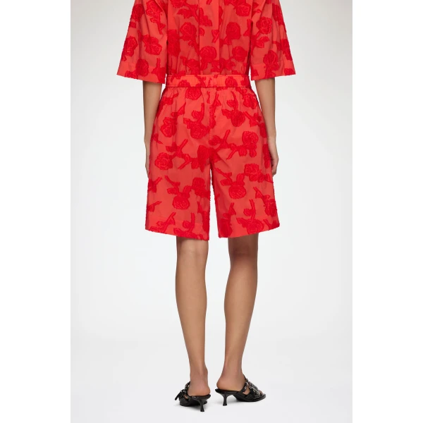 Ganni Shorts in Red Fil Coupe, view 4