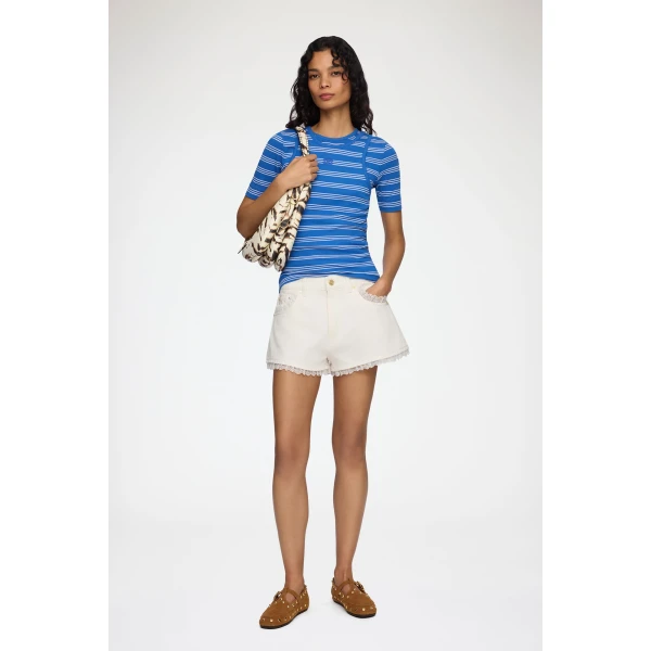 Ganni Shorts in White Denim, view 2