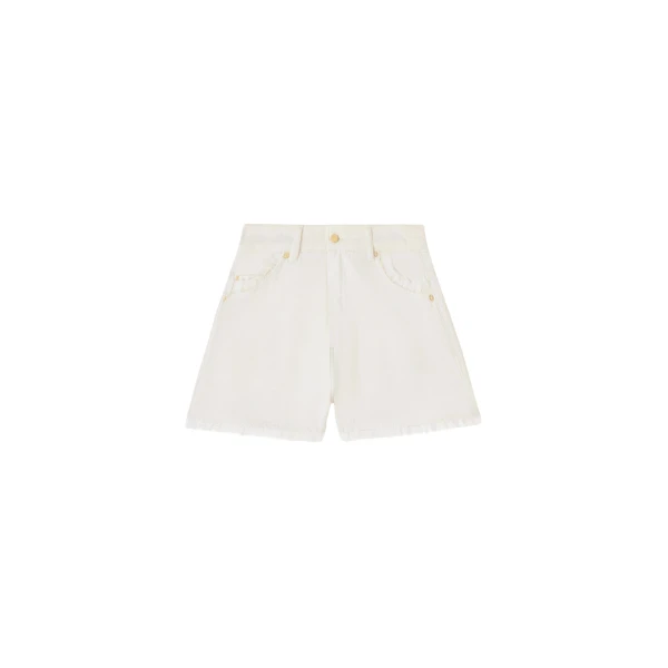 Ganni Shorts in White Denim