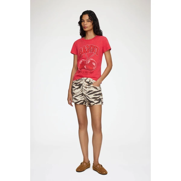 Ganni Shorts in Zebra Denim, view 2