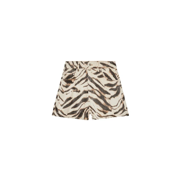 Ganni Shorts in Zebra Denim