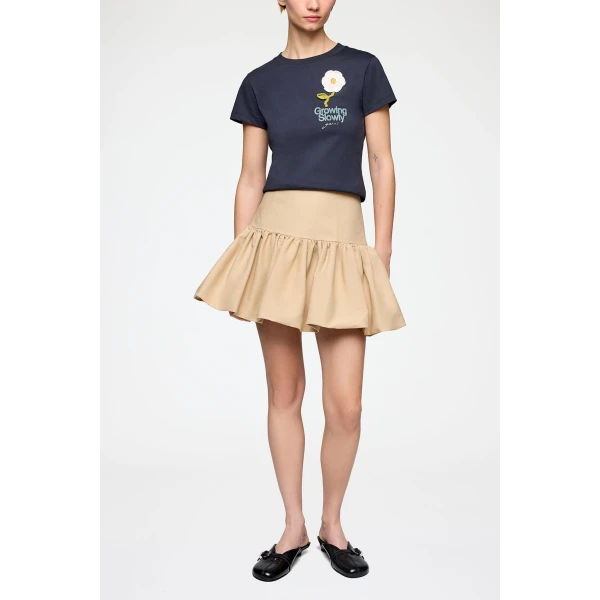 Ganni Skirt in Beige Cotton, view 2