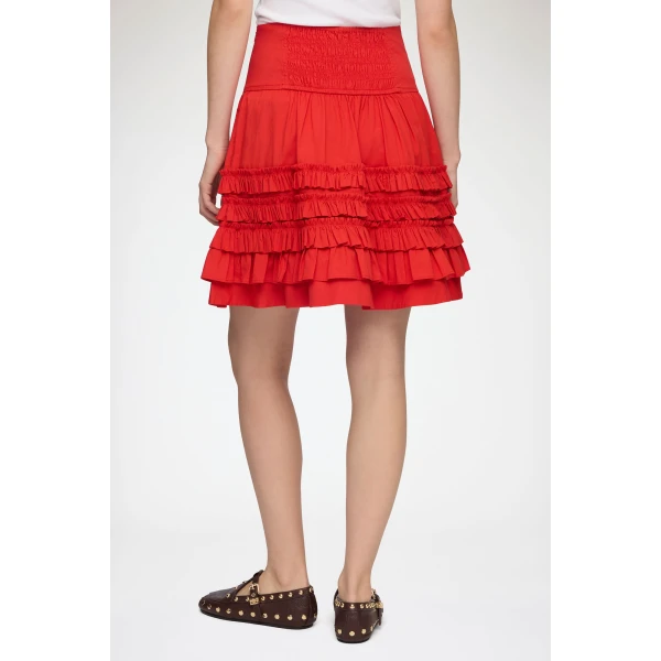 Ganni Skirt in Red Cotton, view 4