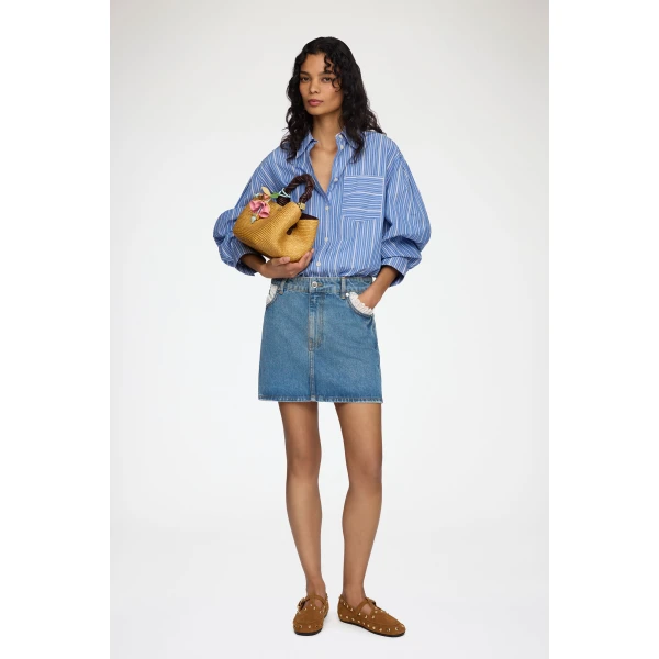 Ganni Skirt in Rigid Denim, view 2