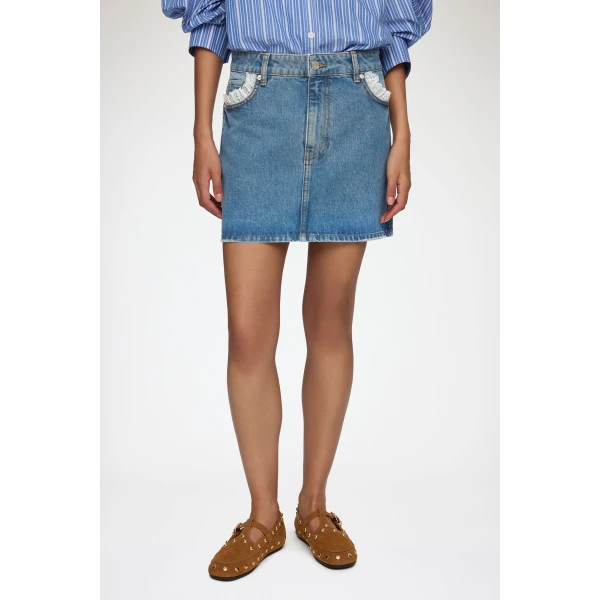 Ganni Skirt in Rigid Denim, view 3