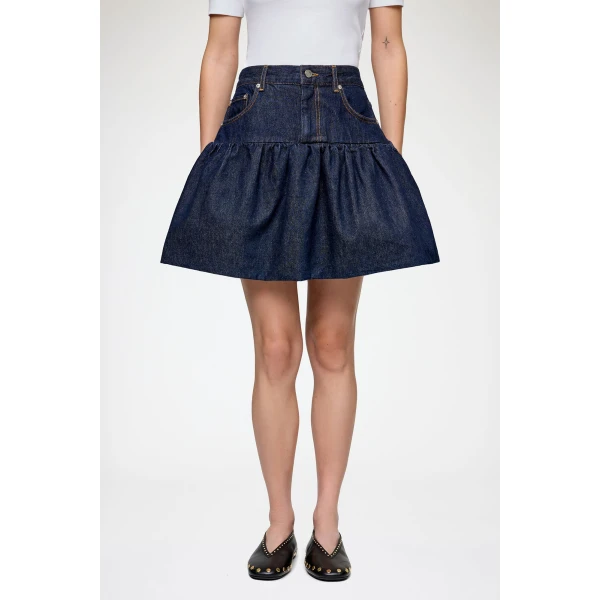 Ganni Skirt in Rinse Denim, view 3