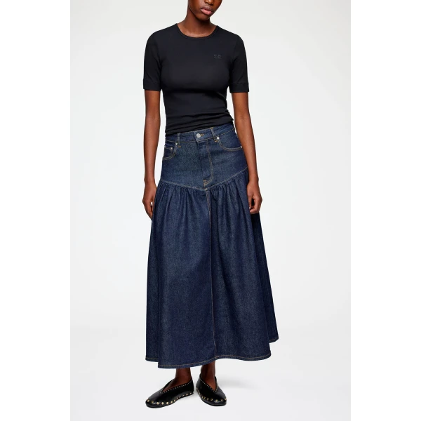 Ganni Skirt in Stretch Denim, view 2