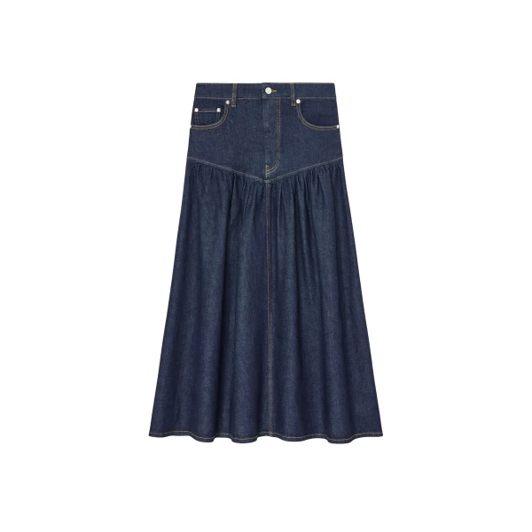 Ganni Skirt in Stretch Denim
