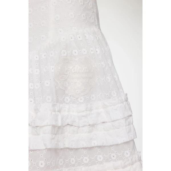 Ganni Skirt in White Broderie Anglaise, view 5