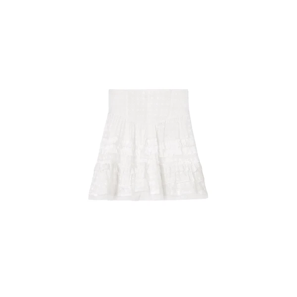 Ganni Skirt in White Broderie Anglaise