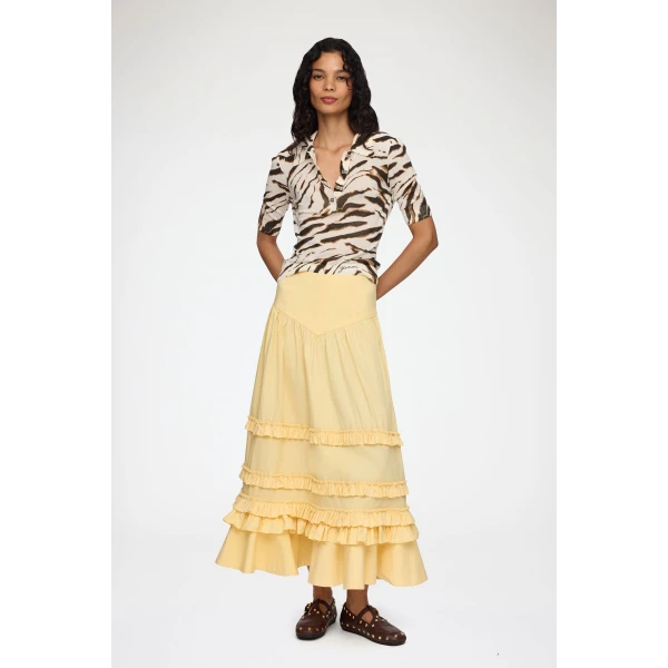 Ganni Skirt in Yellow Cotton, view 2