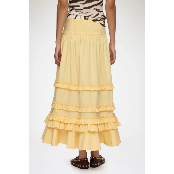 Ganni Skirt in Yellow Cotton, view 4
