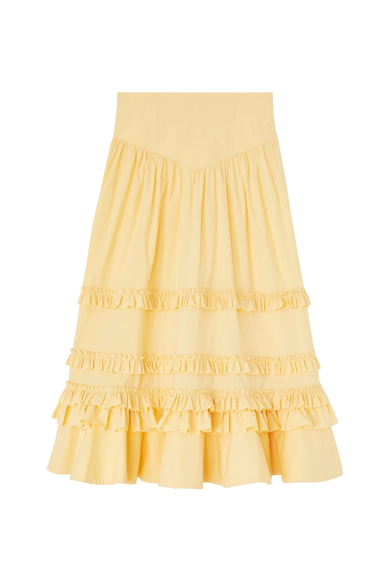 Ganni-Skirt-in-Yellow-Cotton40681_nobg Ganni Skirt in Yellow Cotton