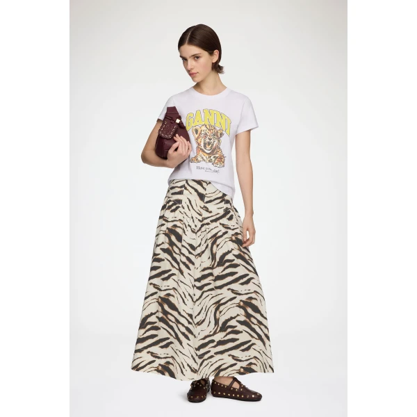 Ganni Skirt in Zebra Cotton, view 2