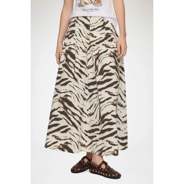 Ganni Skirt in Zebra Cotton, view 3