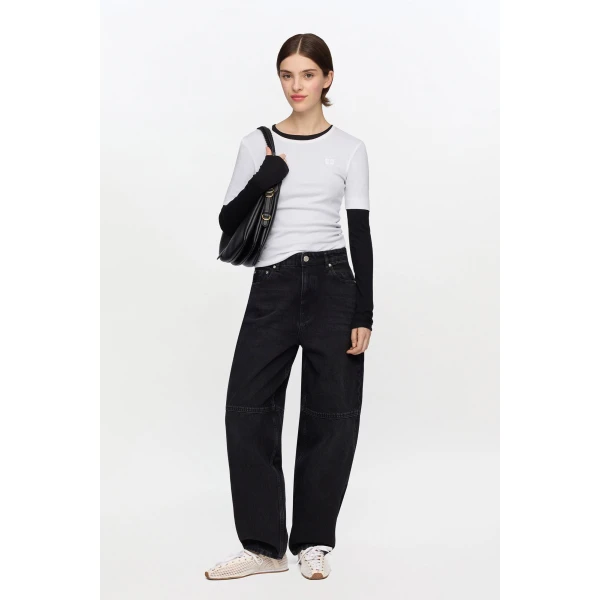 Ganni Stary Jeans in Black Rigid Denim, view 2
