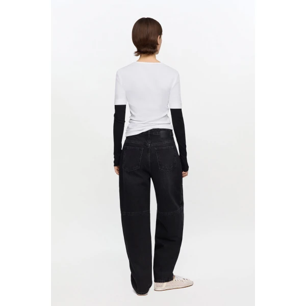 Ganni Stary Jeans in Black Rigid Denim, view 3