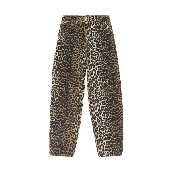 Ganni Stary Jeans in Leopard Print