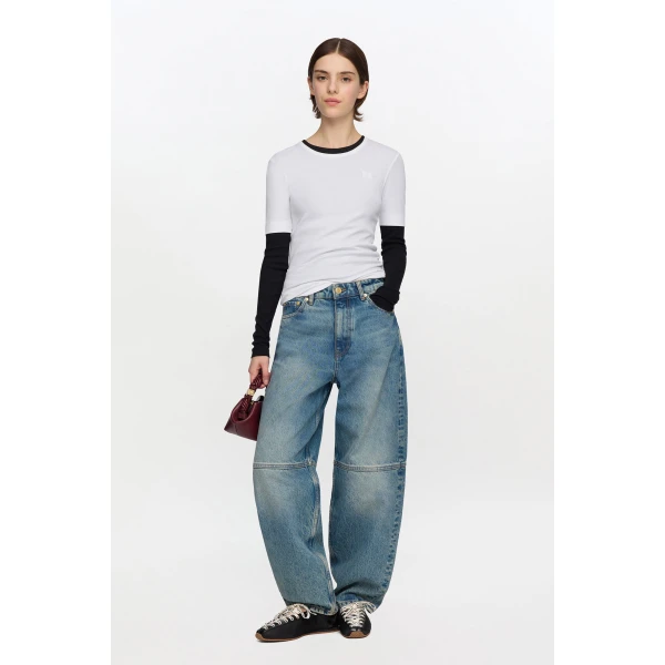 Ganni Stary Jeans in Tint Rigid Denim, view 2