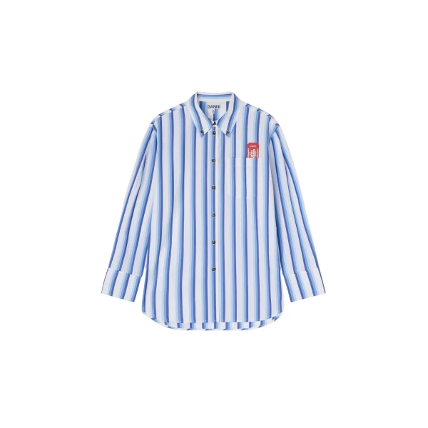 Ganni Striped Paris GANNI Club Shirt