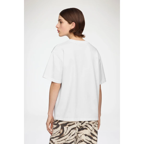 Ganni T-shirt in White Broderie Anglaise Top, view 4