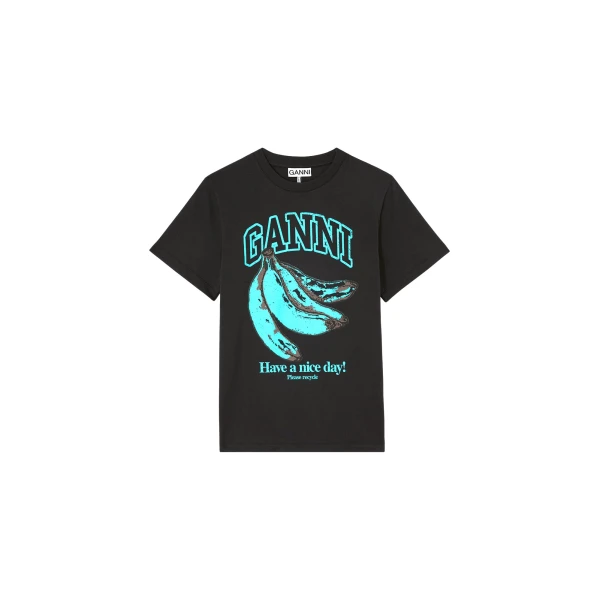 Ganni T-shirt with Blue Banana Top