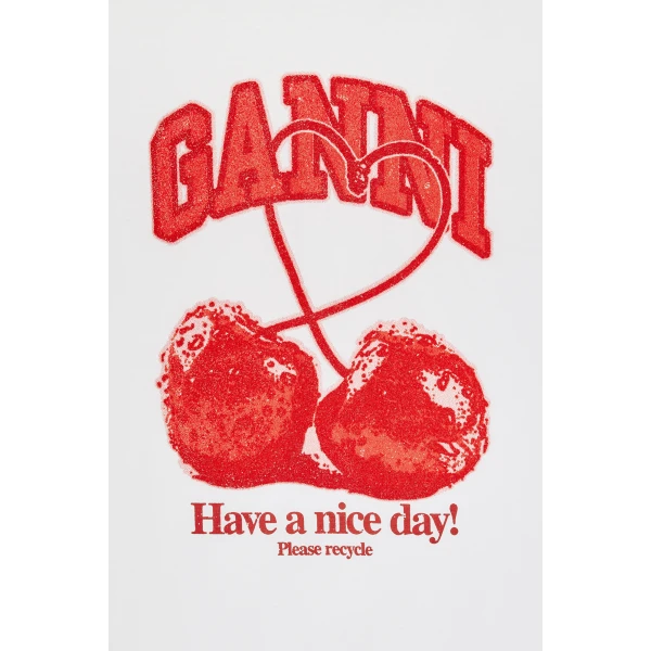 Ganni T-shirt with Cherry Top, view 3