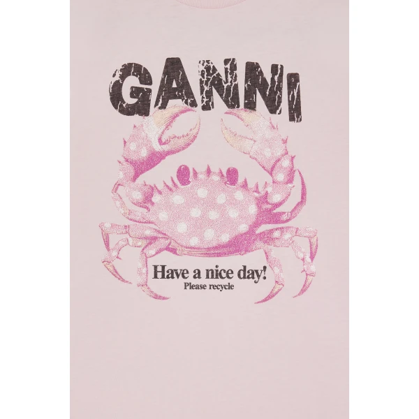 Ganni T-shirt with Crab Top, view 3