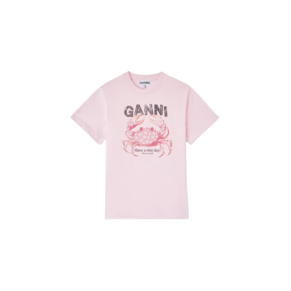 Ganni T-shirt with Crab Top