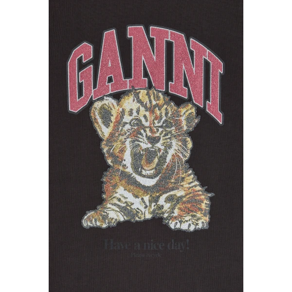 Ganni T-shirt with Tiger Top, view 3