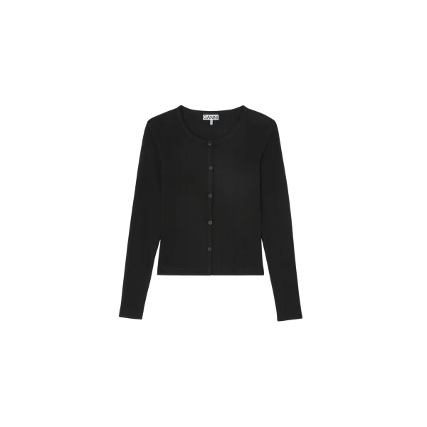 Ganni Top in Black Pointelle