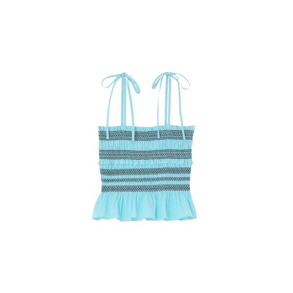 Ganni Top in Blue Check