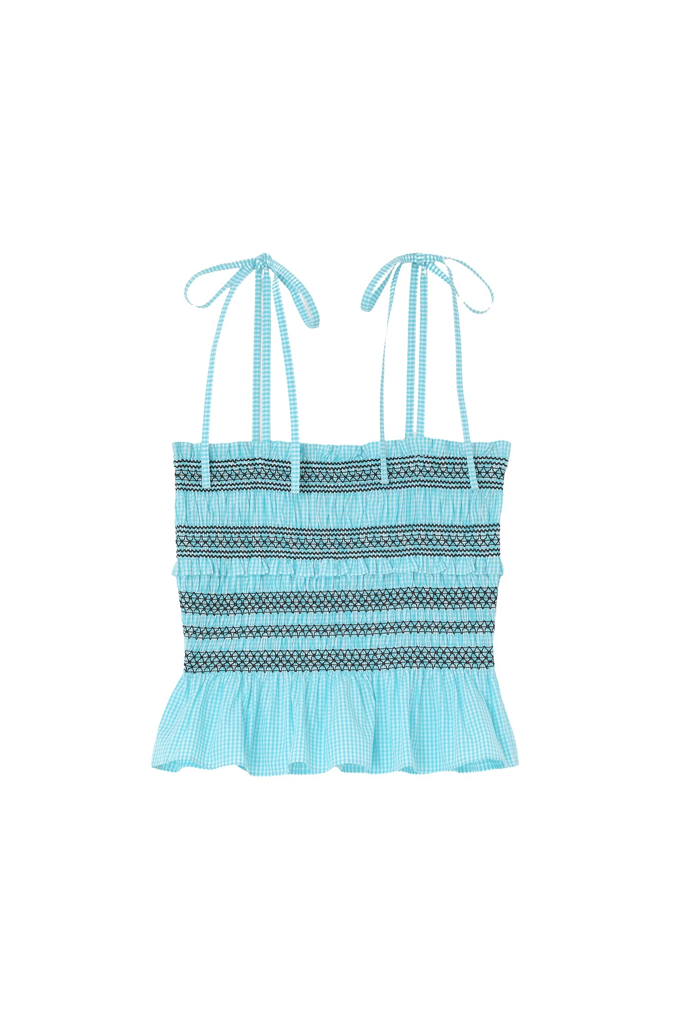 Ganni-Top-in-Blue-Check27200_nobg Ganni Top in Blue Check
