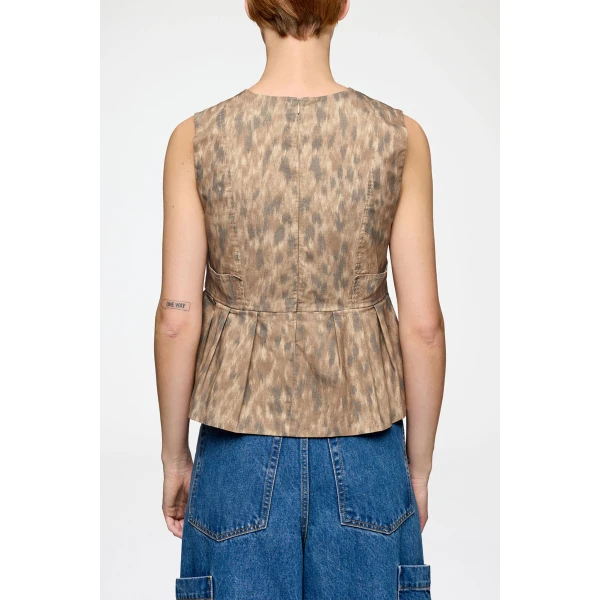 Ganni Top in Printed Cotton, view 4
