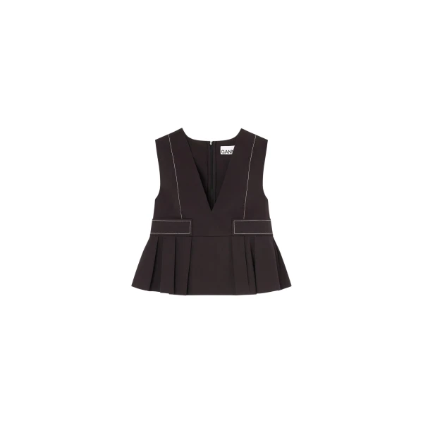 Ganni Top in Stretch Cotton