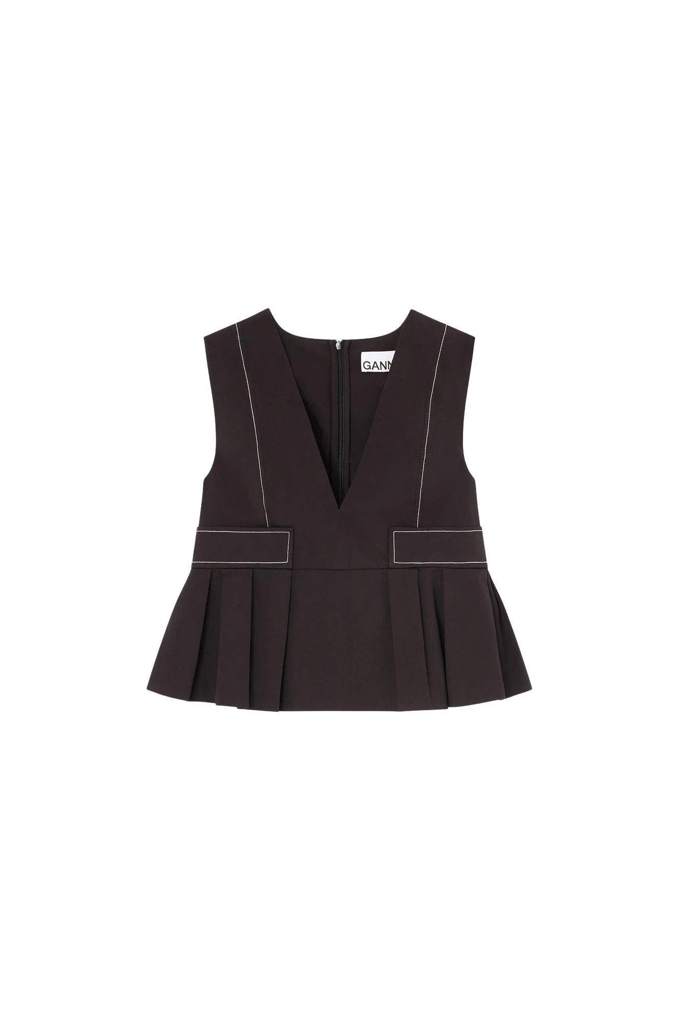 Ganni-Top-in-Stretch-Cotton86315_nobg Ganni Top in Stretch Cotton