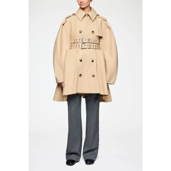 Ganni Trench Coat in Double Cotton, view 2