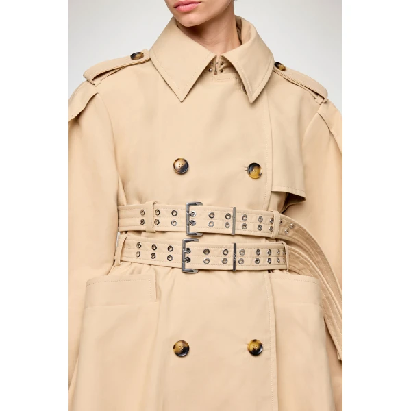 Ganni Trench Coat in Double Cotton, view 4