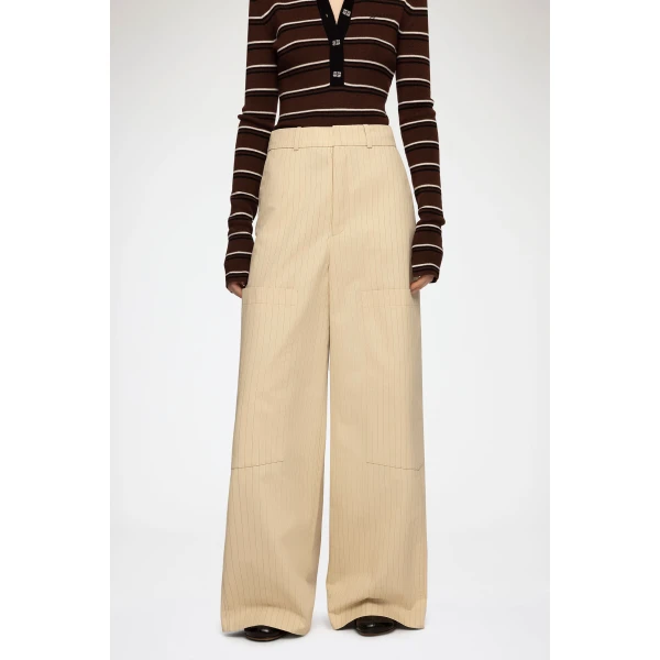 Ganni Trousers in Beige Suiting, view 3