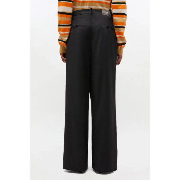 Ganni Trousers in Black Cross-over, view 4