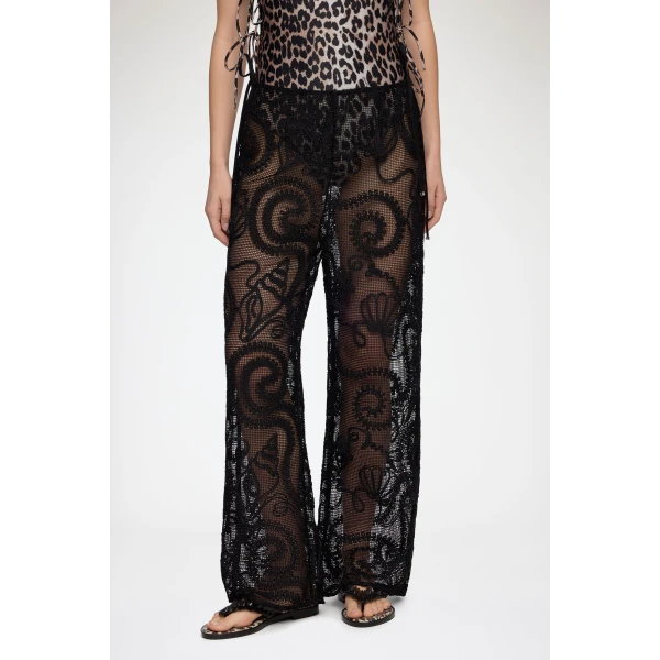 Ganni Trousers in Black Net, view 3