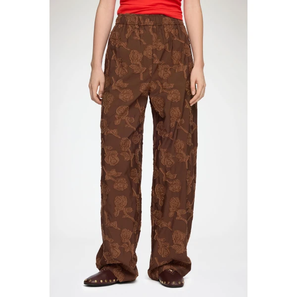 Ganni Trousers in Brown Fil Coupe, view 3