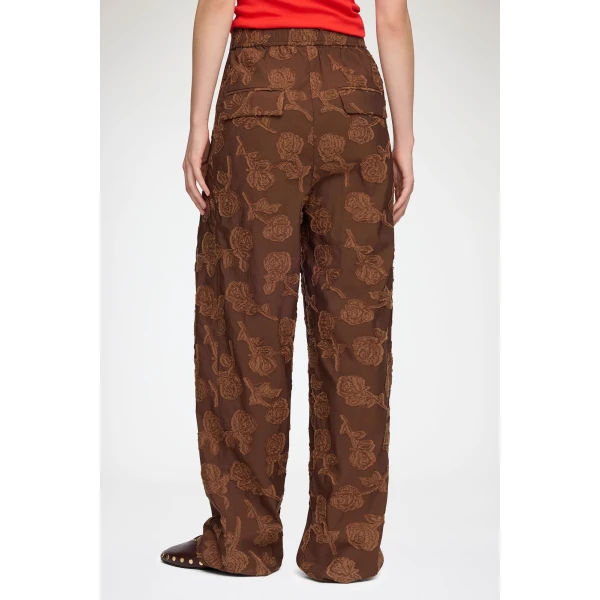 Ganni Trousers in Brown Fil Coupe, view 4